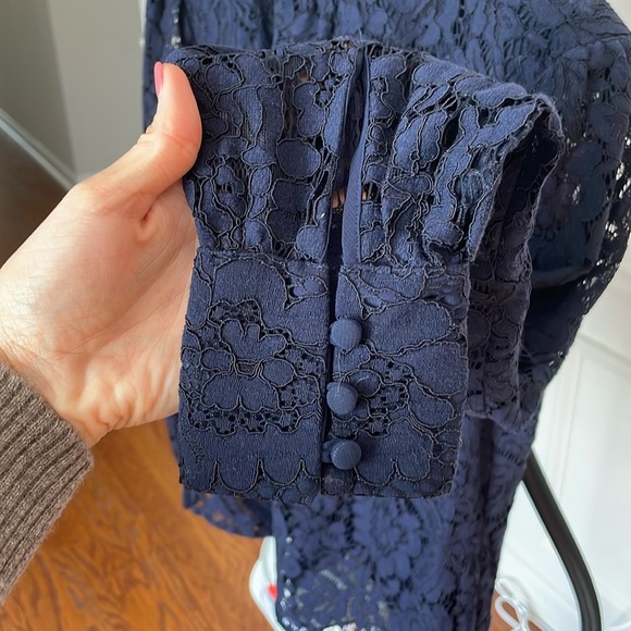 Ralph by Ralph Lauren Long Sleeve Lace Blouse in Navy - Picture 5 of 9
